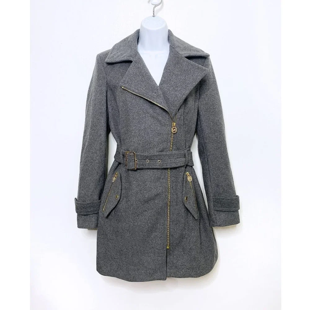 Michael Kors - Gray Zip Trench Coat - Picture 1 of 4